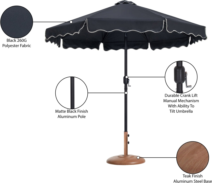Amalfi Water Resistant Fabric And Aluminum Patio Umbrella With Base Set