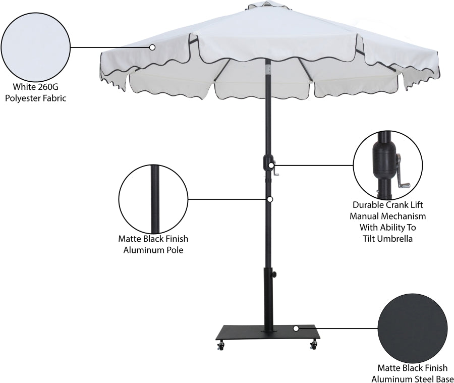 Amalfi Water Resistant Fabric And Aluminum Patio Umbrella With Base Set