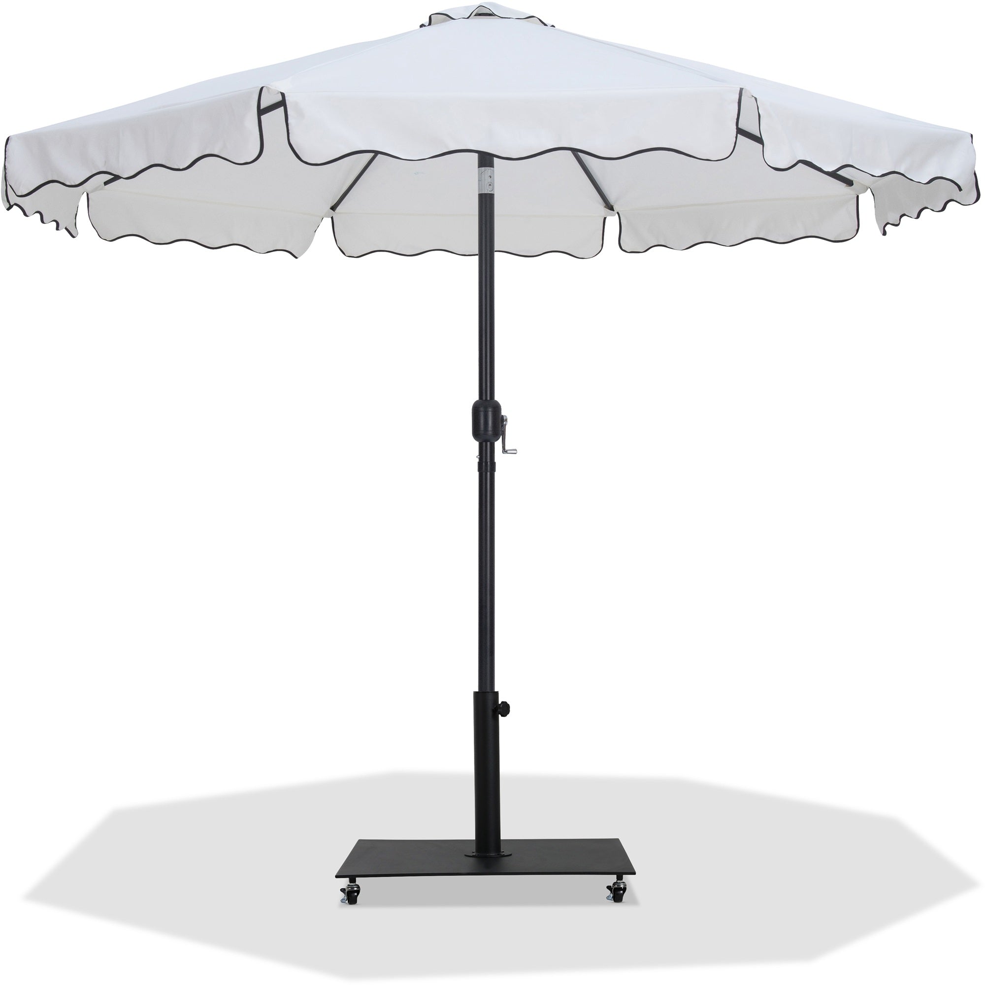Amalfi Water Resistant Fabric And Aluminum Patio Umbrella With Base Set