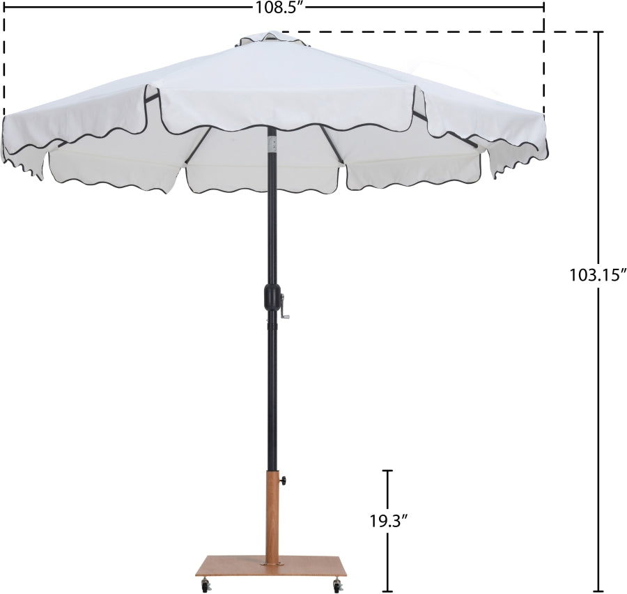 Amalfi Water Resistant Fabric And Aluminum Patio Umbrella With Base Set