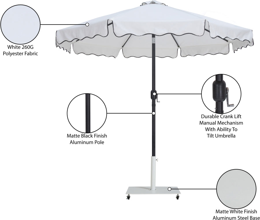 Amalfi Water Resistant Fabric And Aluminum Patio Umbrella With Base Set