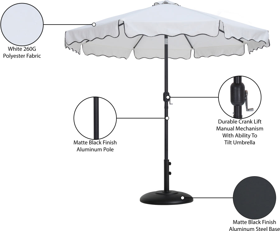 Amalfi Water Resistant Fabric And Aluminum Patio Umbrella With Base Set