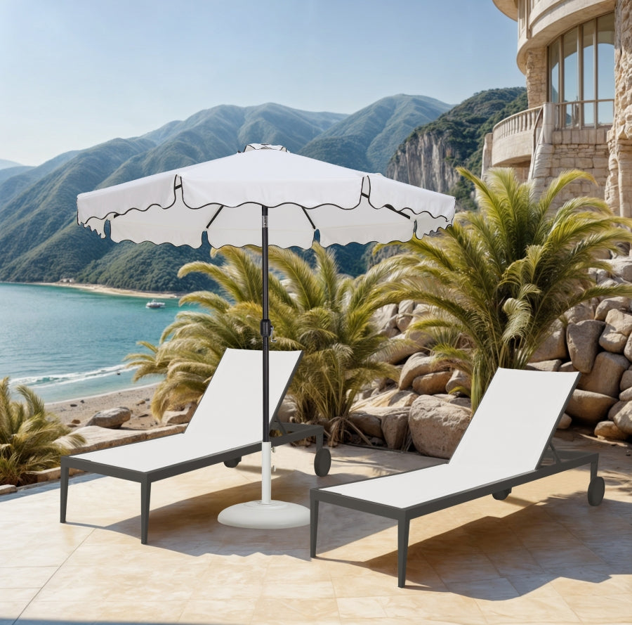 Amalfi Water Resistant Fabric And Aluminum Patio Umbrella With Base Set