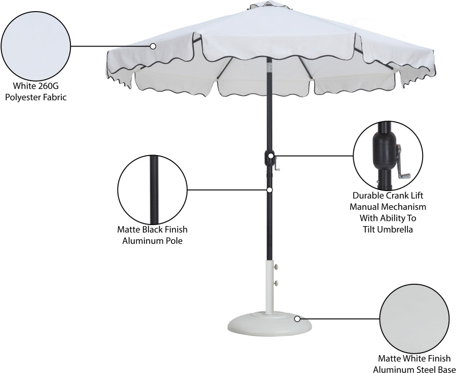 Amalfi Water Resistant Fabric And Aluminum Patio Umbrella With Base Set