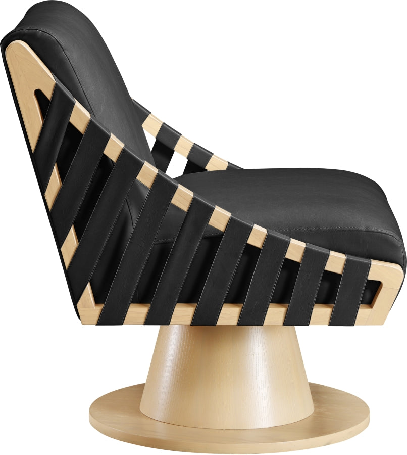 Millwin Vegan Leather Upholstered Swivel Accent Chair