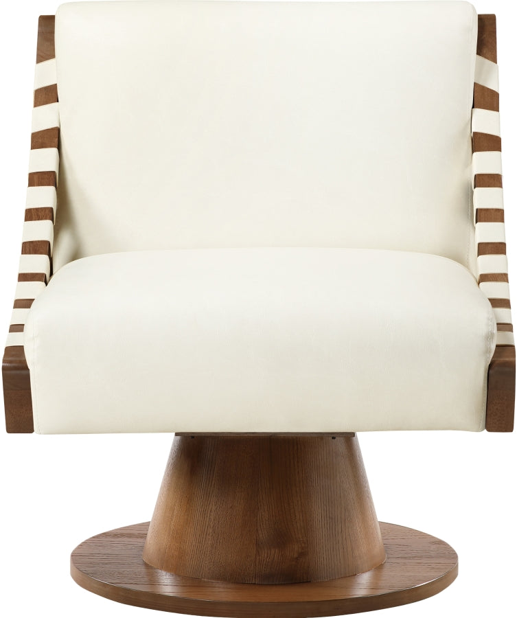 Millwin Vegan Leather Upholstered Swivel Accent Chair