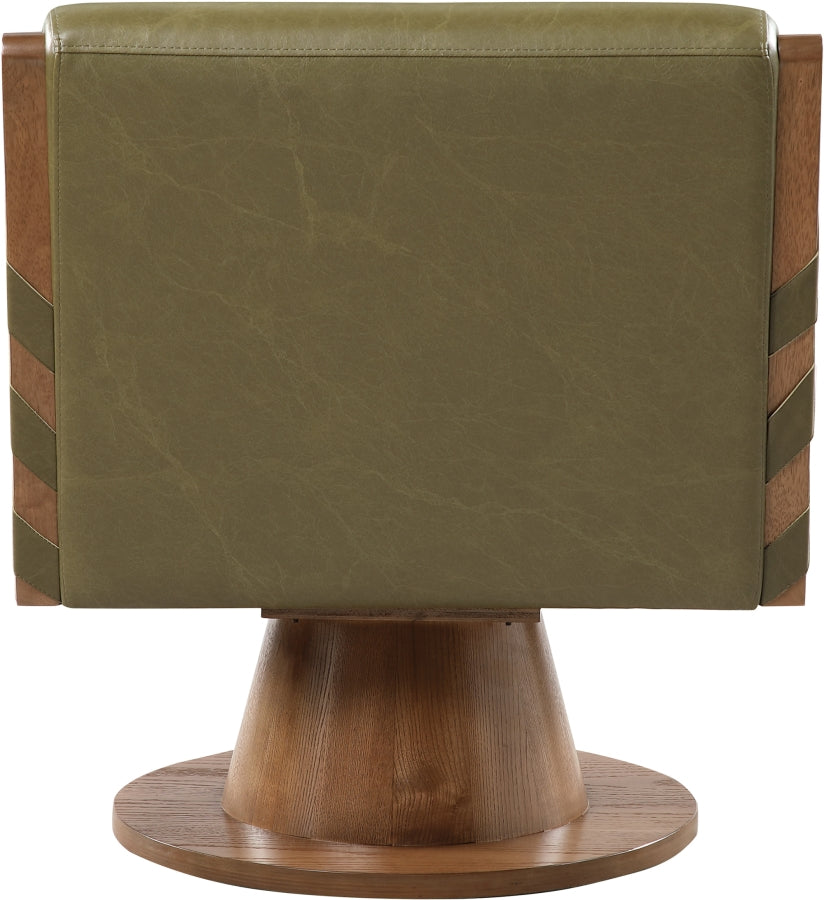 Millwin Vegan Leather Upholstered Swivel Accent Chair