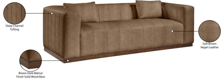 Mallina Vegan Leather Upholstered Sofa