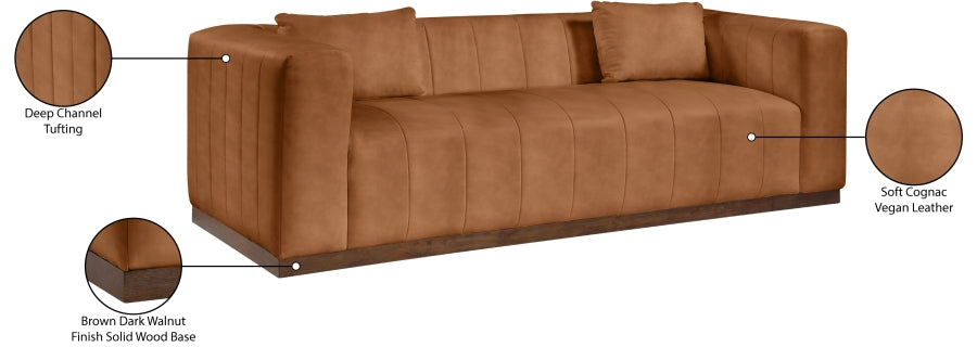 Mallina Vegan Leather Upholstered Sofa