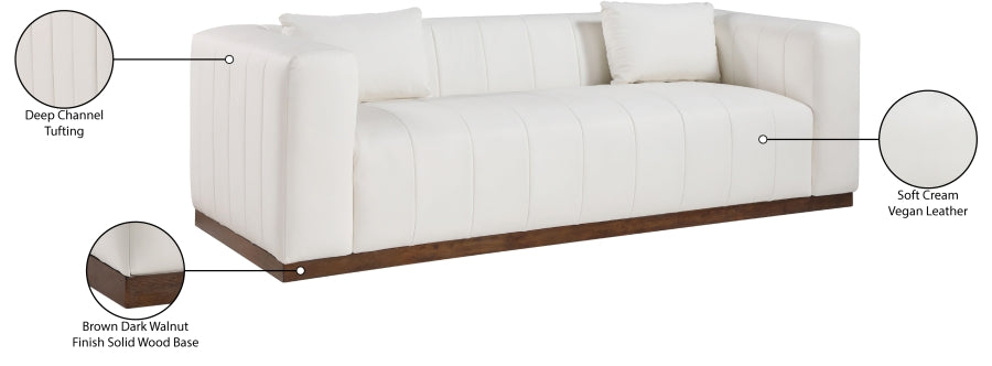 Mallina Vegan Leather Upholstered Sofa