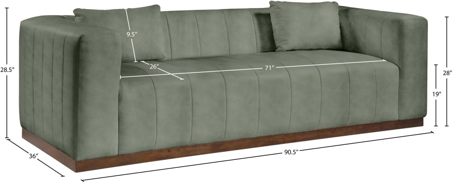 Mallina Vegan Leather Upholstered Sofa