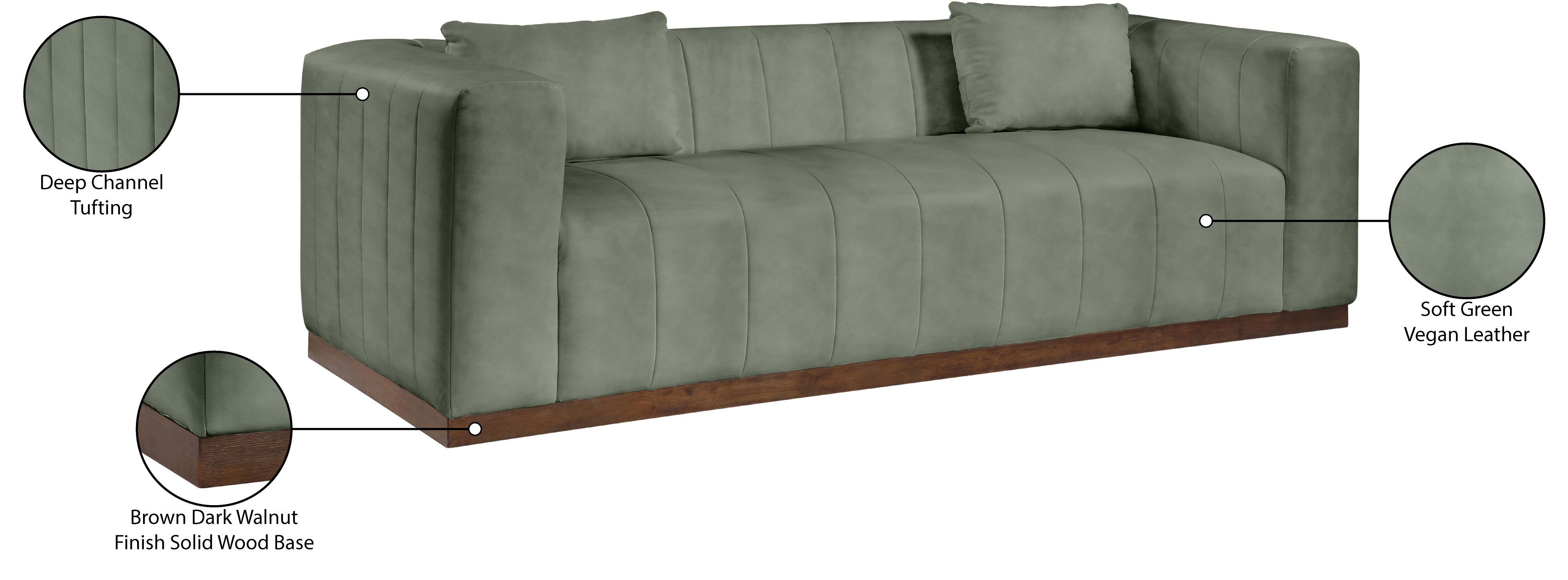 Mallina Vegan Leather Upholstered Sofa