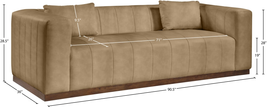 Mallina Vegan Leather Upholstered Sofa