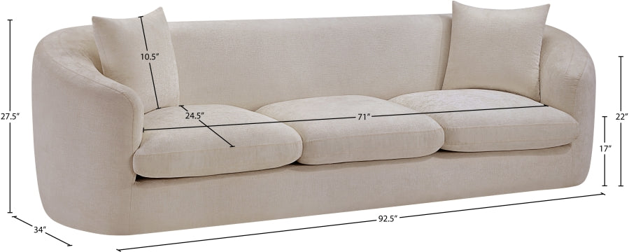 Penelope Chenille Fabric Upholstered Sofa