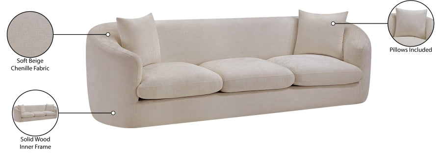 Penelope Chenille Fabric Upholstered Sofa