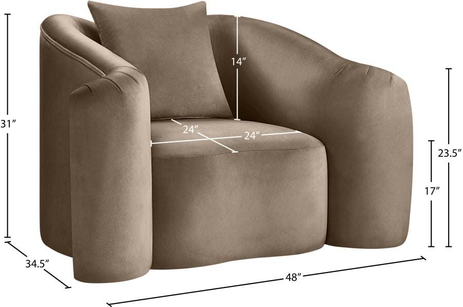 Destin Velvet Upholstered Accent Chair