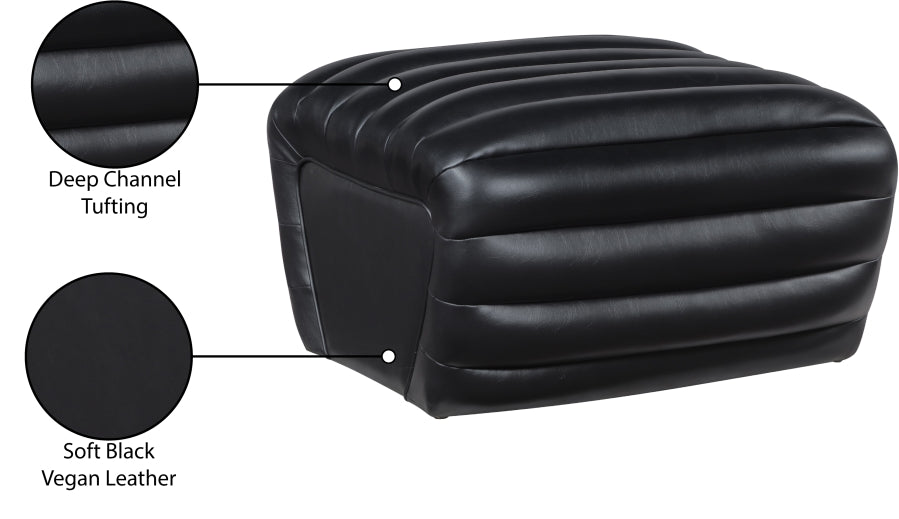 Vega Vegan Leather Upholstered Ottoman