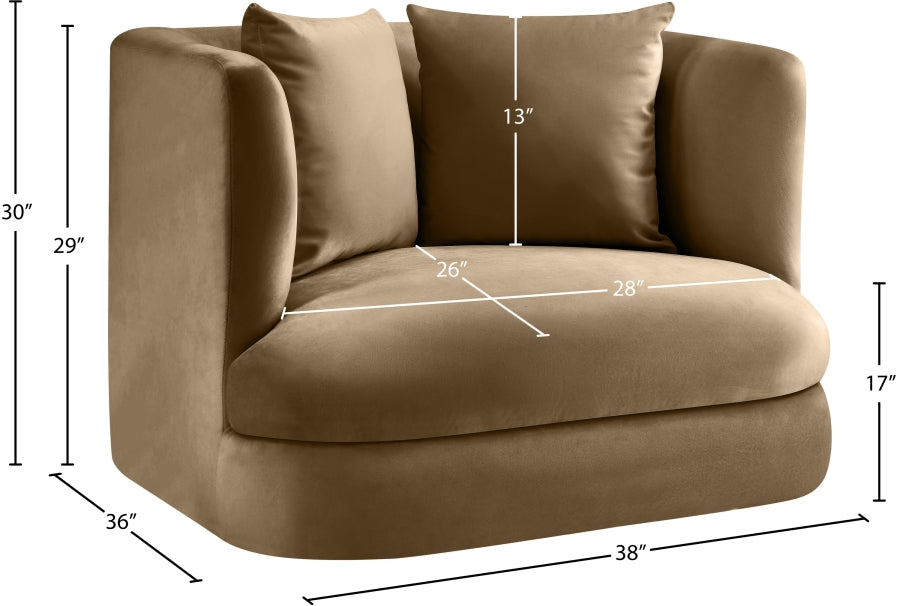 Fauteuil d'appoint rembourré en chenille Vivi 