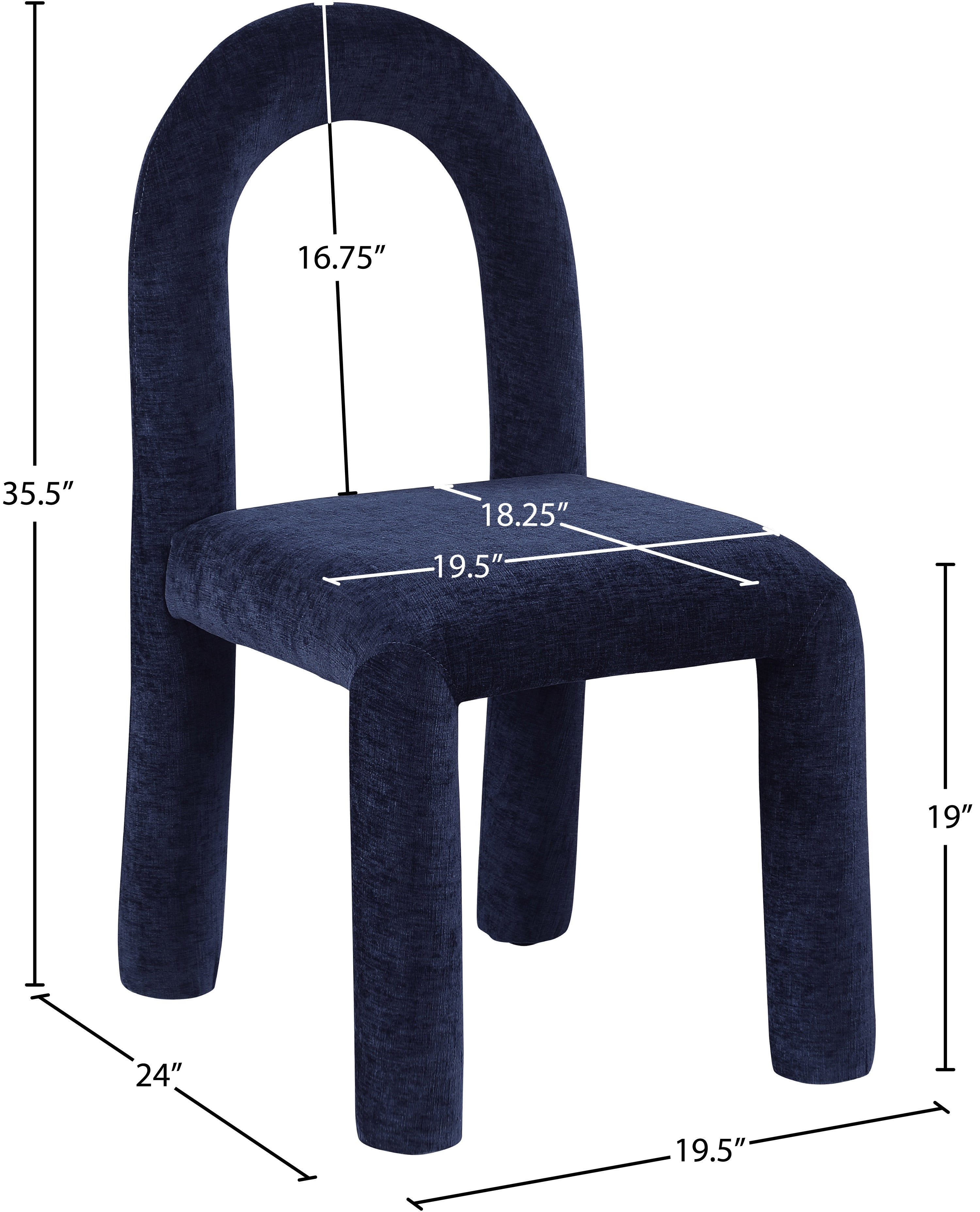 Fauteuil d'appoint rembourré en chenille Vivi 