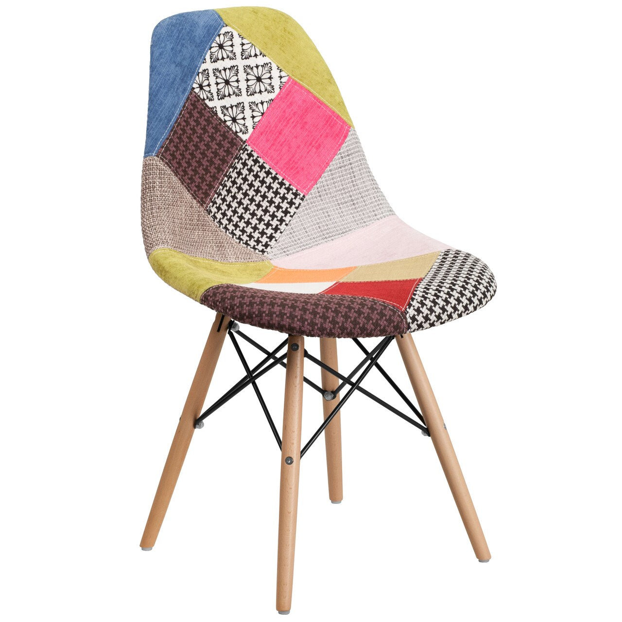 Chaise sans accoudoirs en patchwork biologique