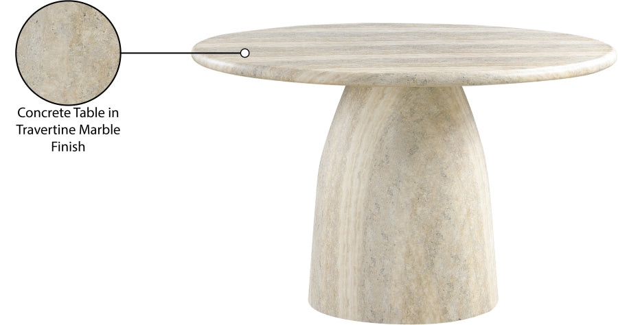 Cosenza Travertine Finish Indoor / Outdoor Concrete Dining Table