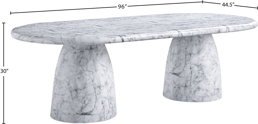 Cosenza Marble Finish Indoor / Outdoor Concrete Dining Table