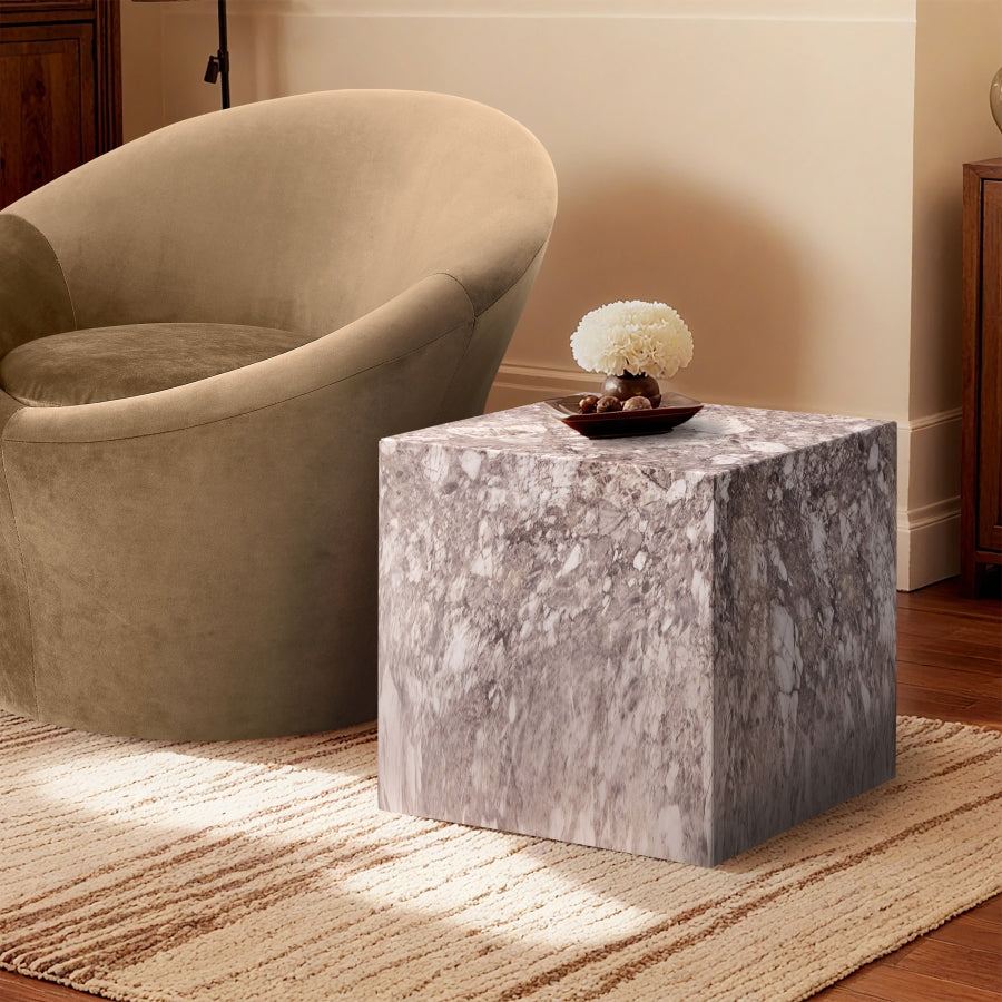 Piazza Marble Finish Indoor / Outdoor Concrete End Table