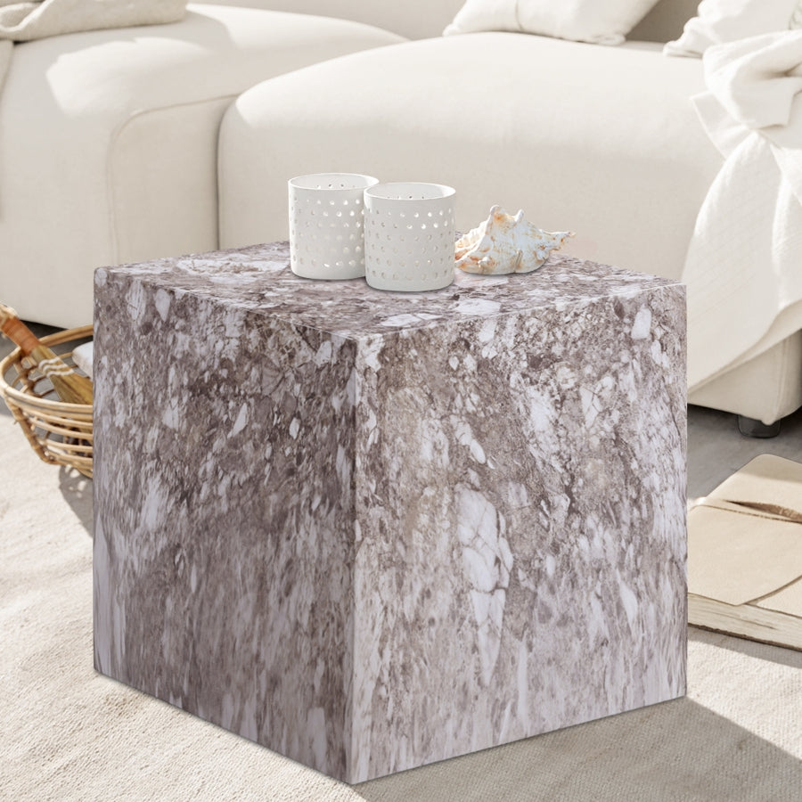 Piazza Marble Finish Indoor / Outdoor Concrete End Table
