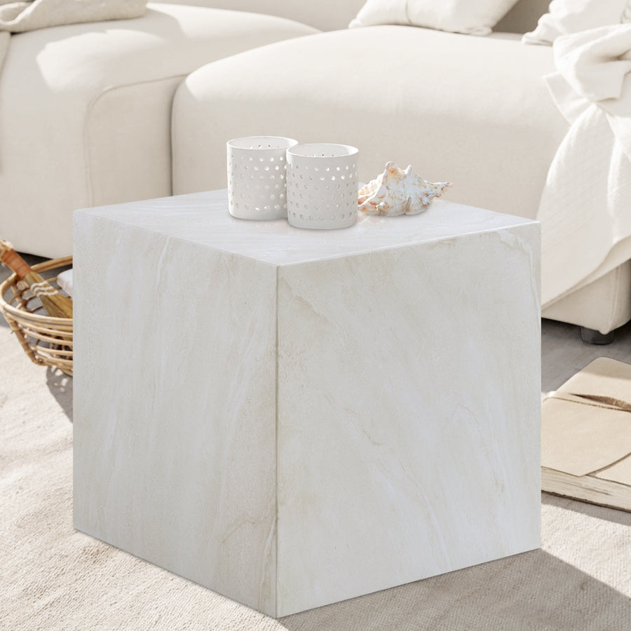 Piazza Marble Finish Indoor / Outdoor Concrete End Table