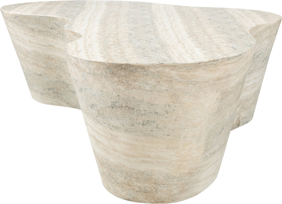 Monza Travertine Finish Indoor/Outdoor Concrete Coffee Table