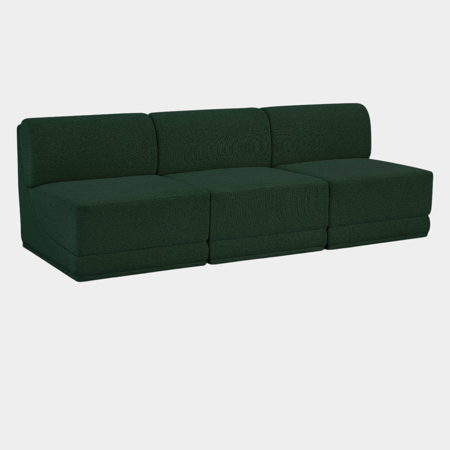 Ollie Boucle Fabric Three-Seater Armless Sofa