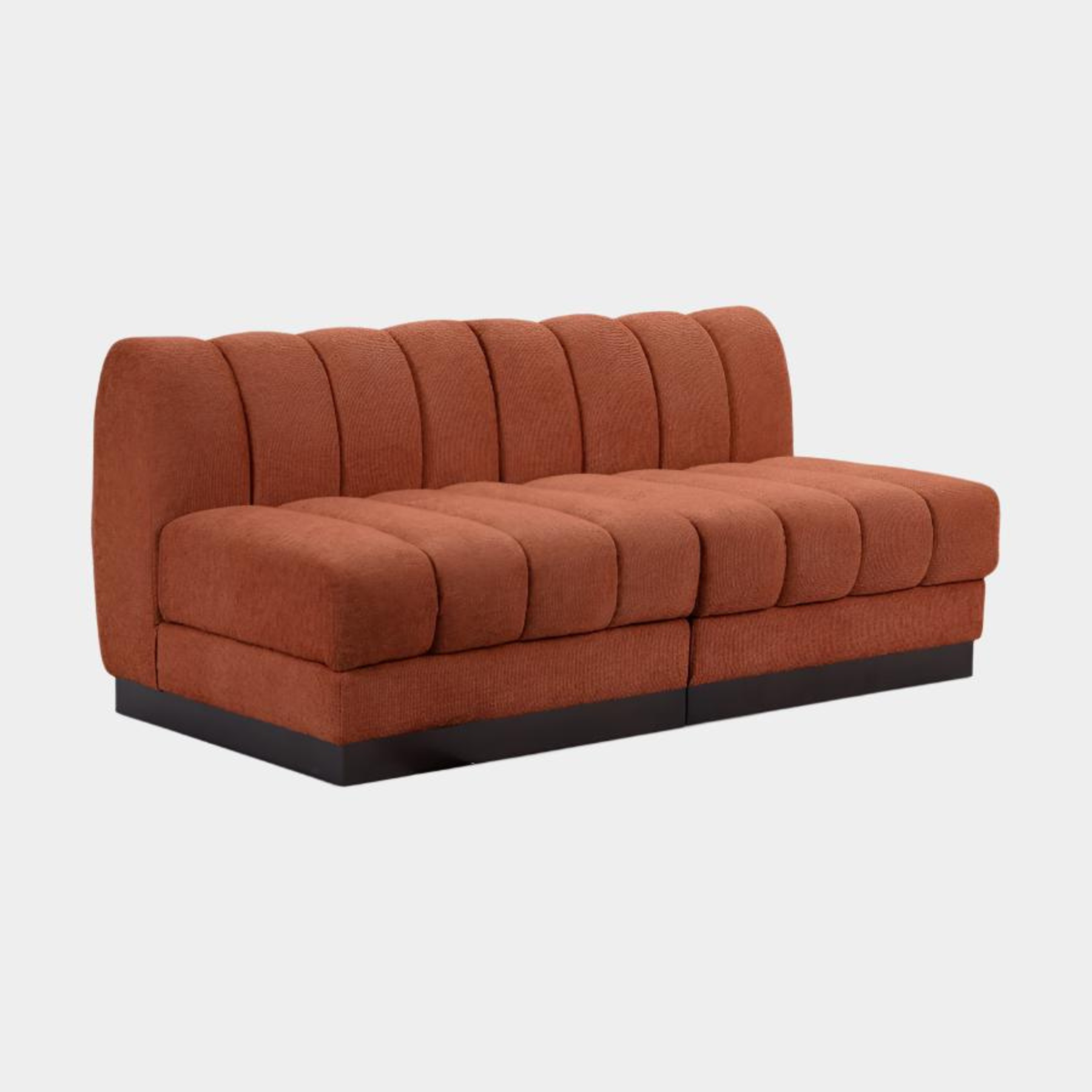 Quinn Chenille Fabric Two-Seather Armless Sofa