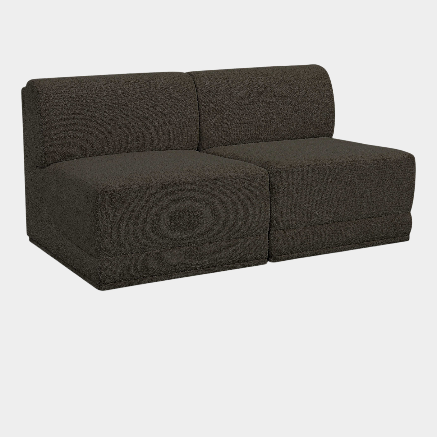 Ollie Boucle Fabric Armless Two-Seater Sofa