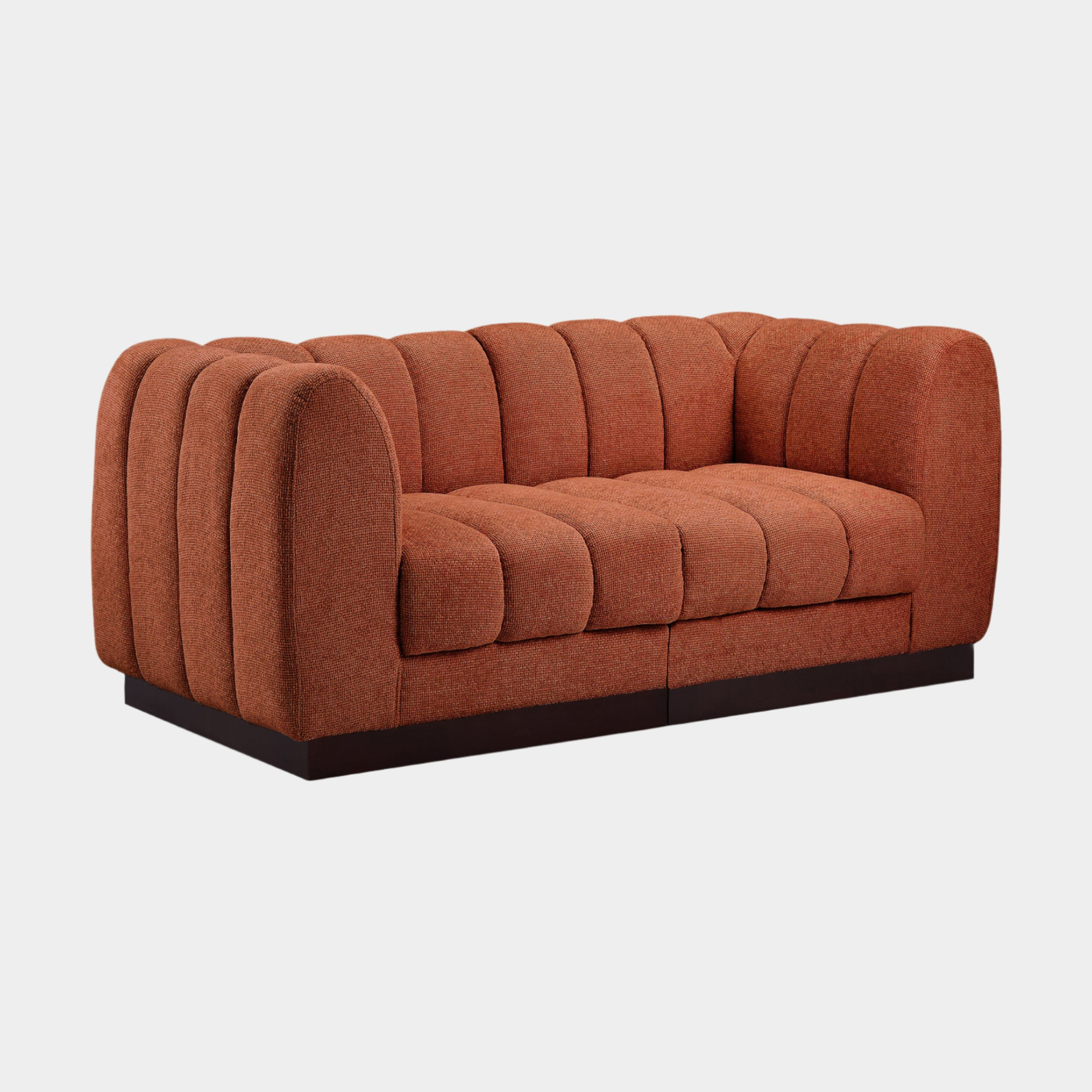 Quinn Chenille Fabric Two-Seater Sofa with Armrest