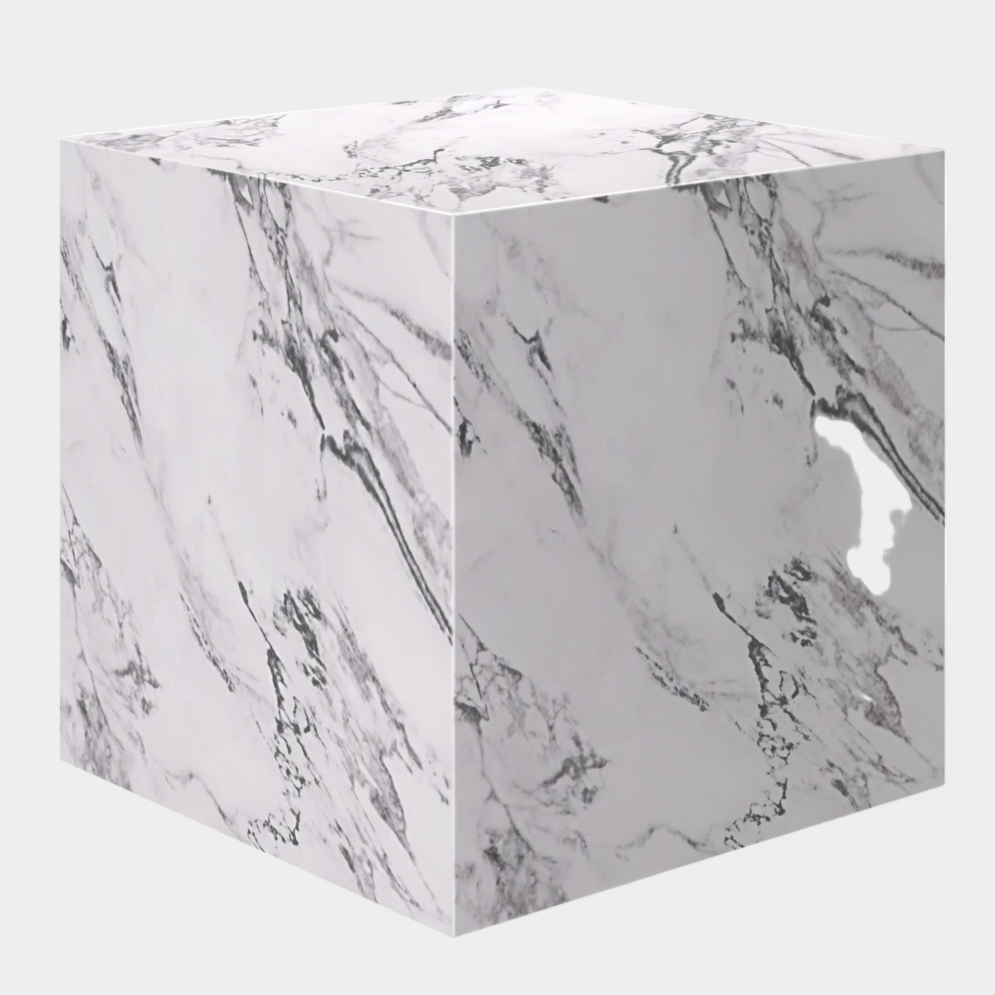 Artemis Contract Grade Square Accent Table in Bulgari White