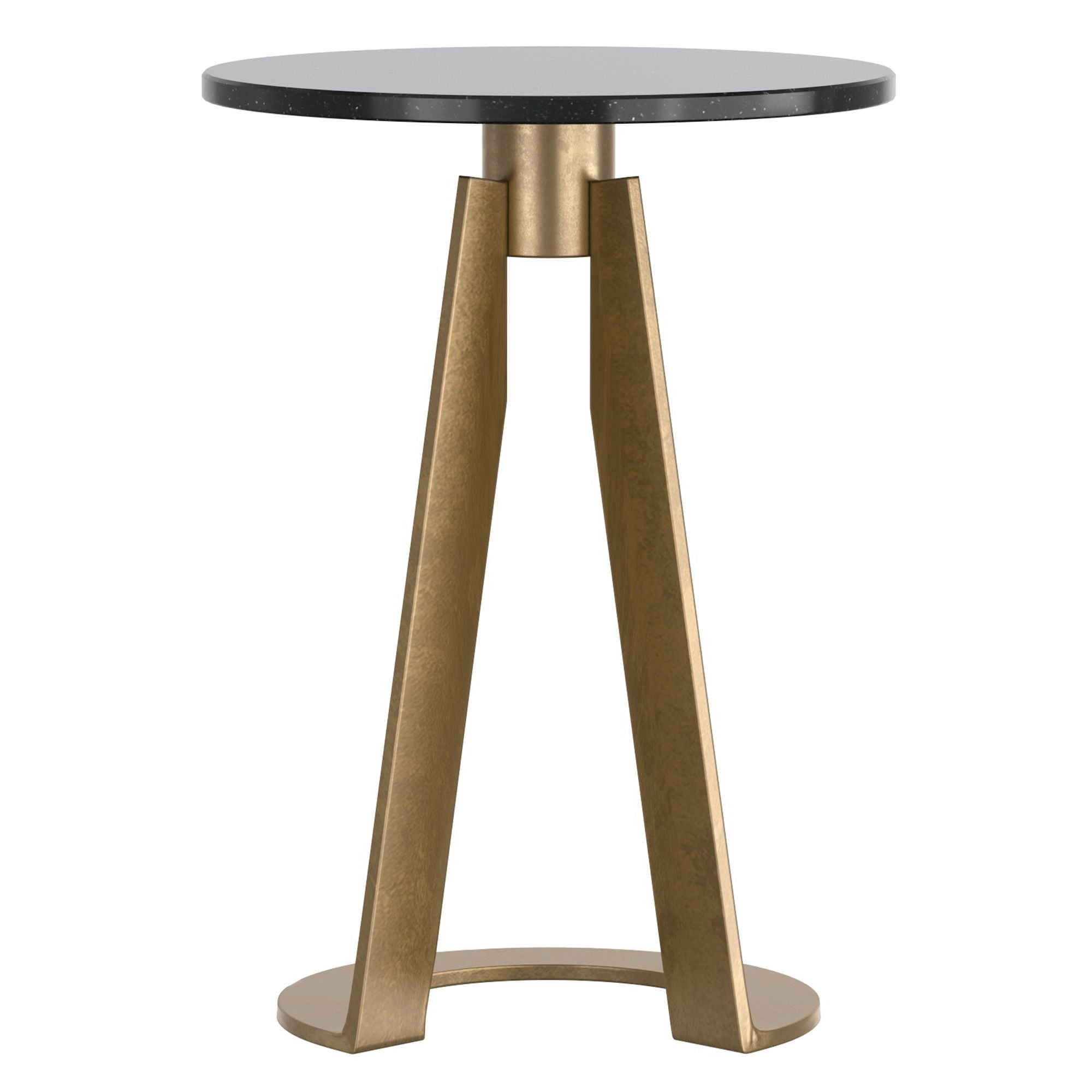 Devas Accent Table in Black Marble and Brass