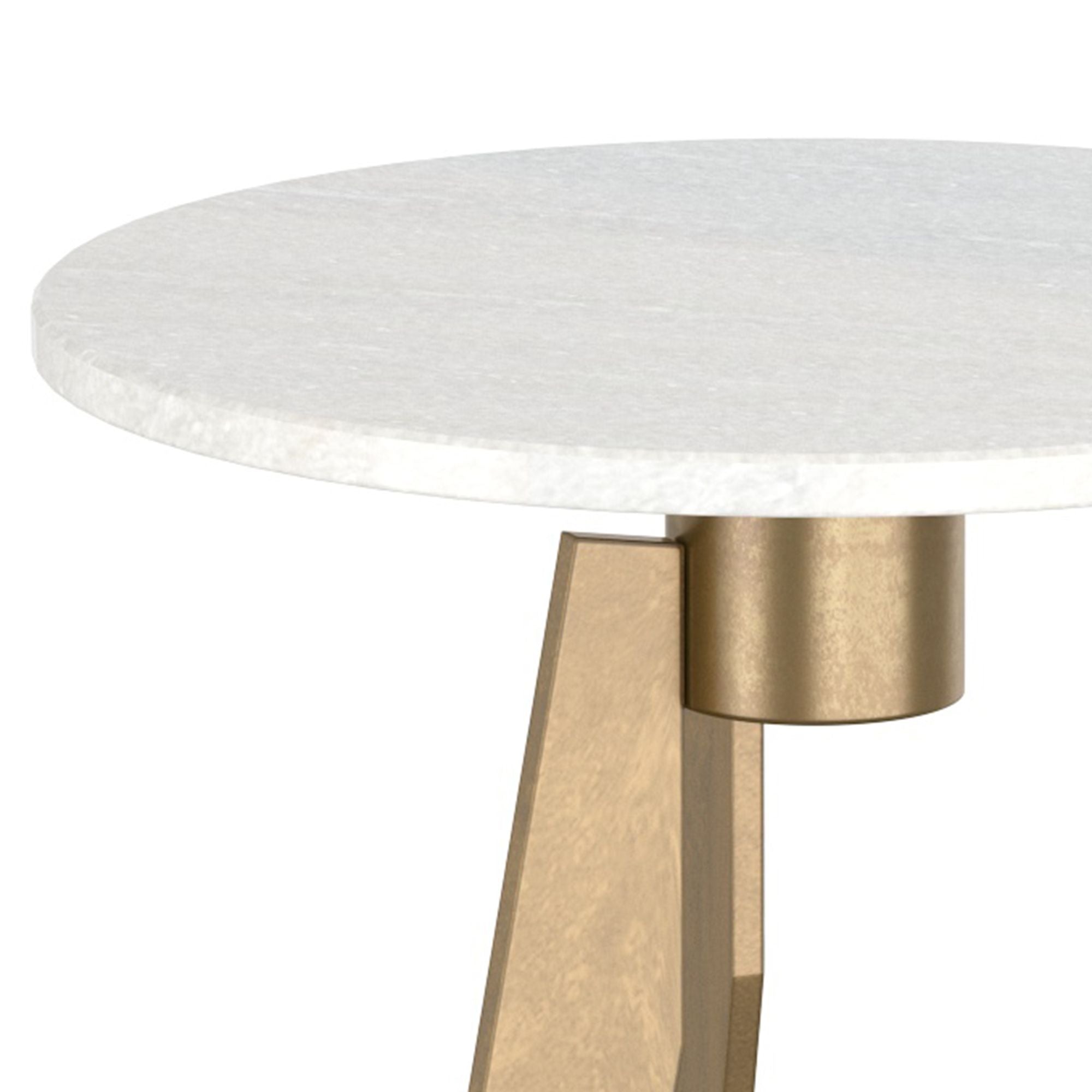 Devas Accent Table in White Marble and Brass
