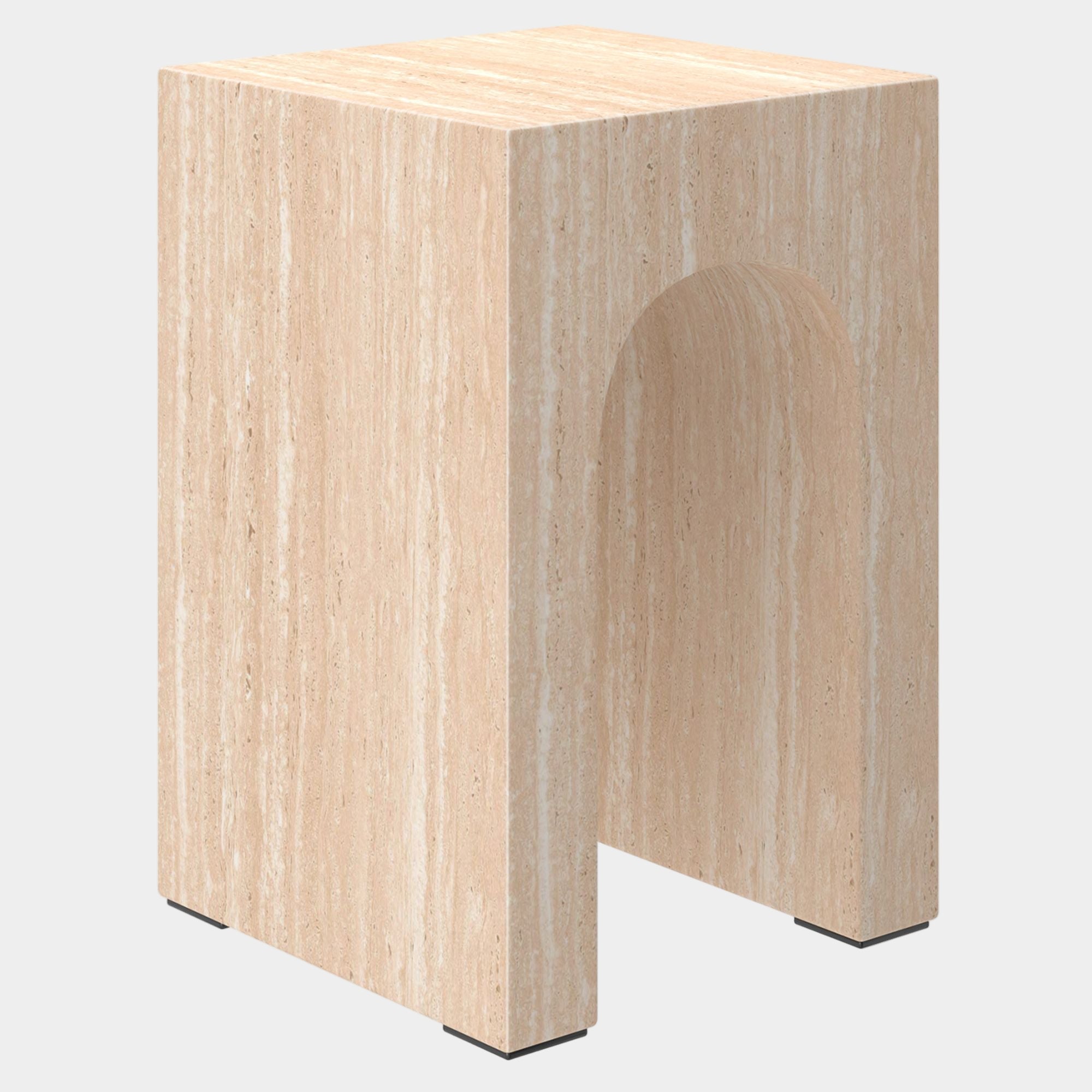 Atticus Contract Grade Accent Table in Travertine