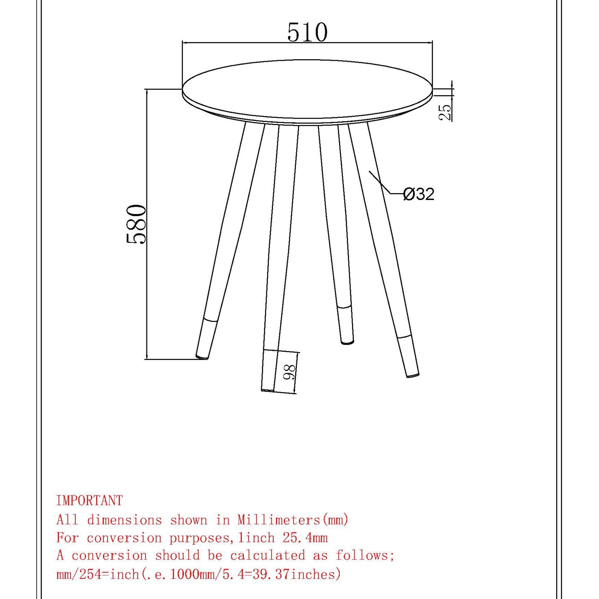 Emery Round Accent Table in White and Black