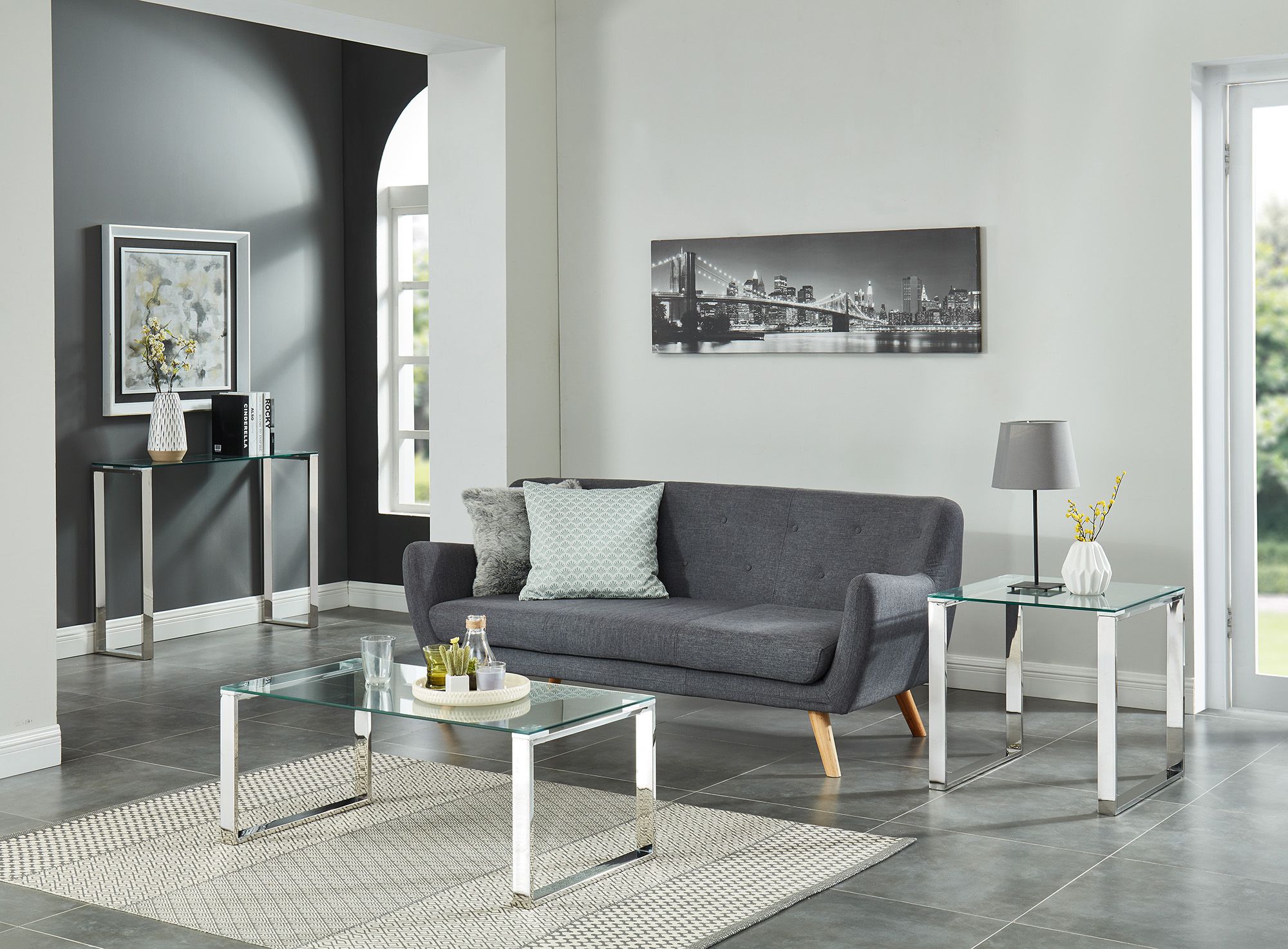 Zevon Accent Table in Silver