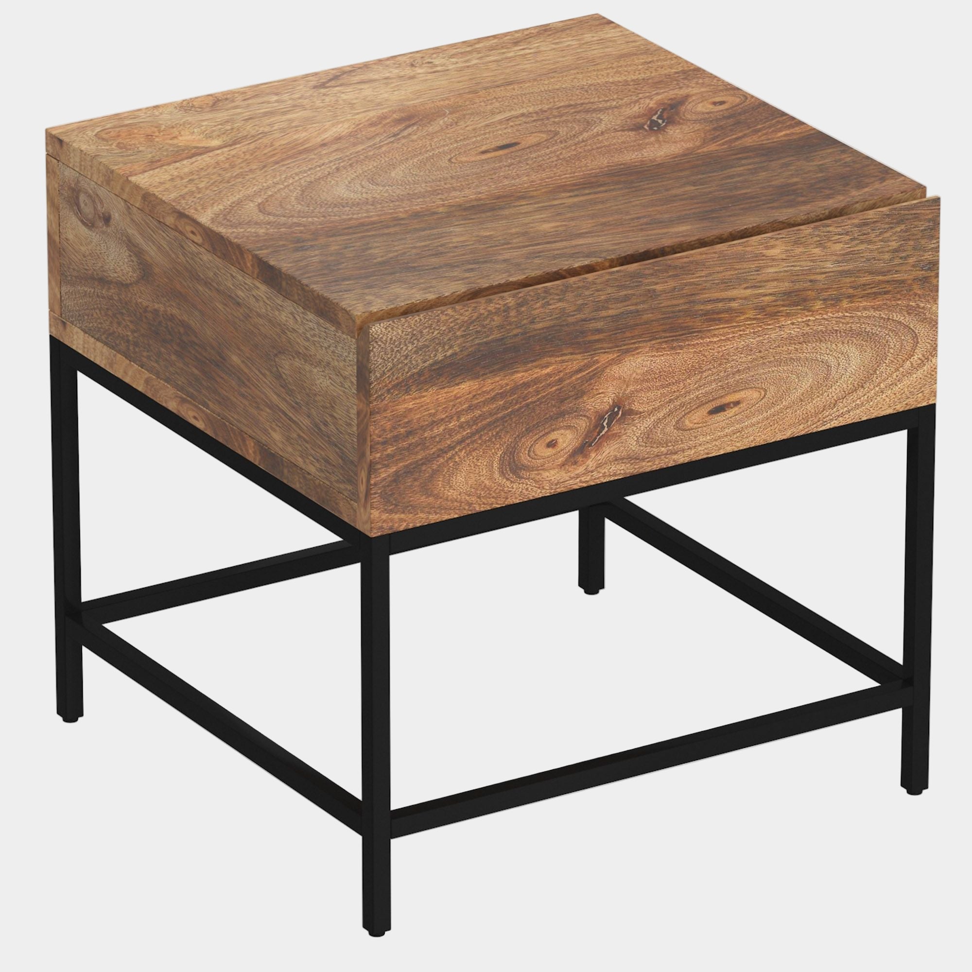 Ojas Accent Table in Natural Burnt and Black