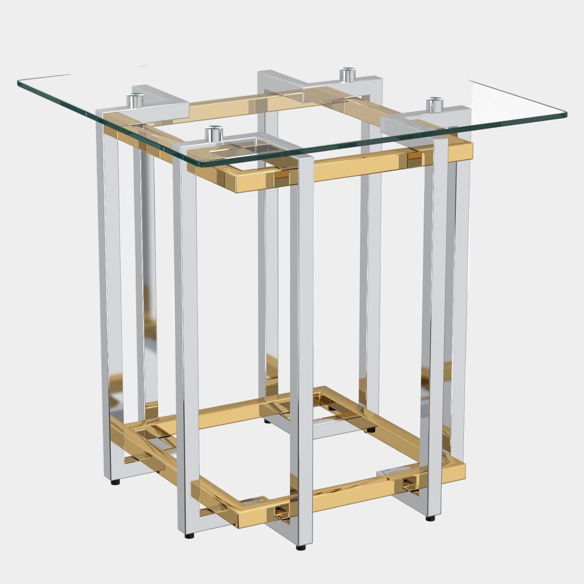 Florina Accent Table in Silver and Gold