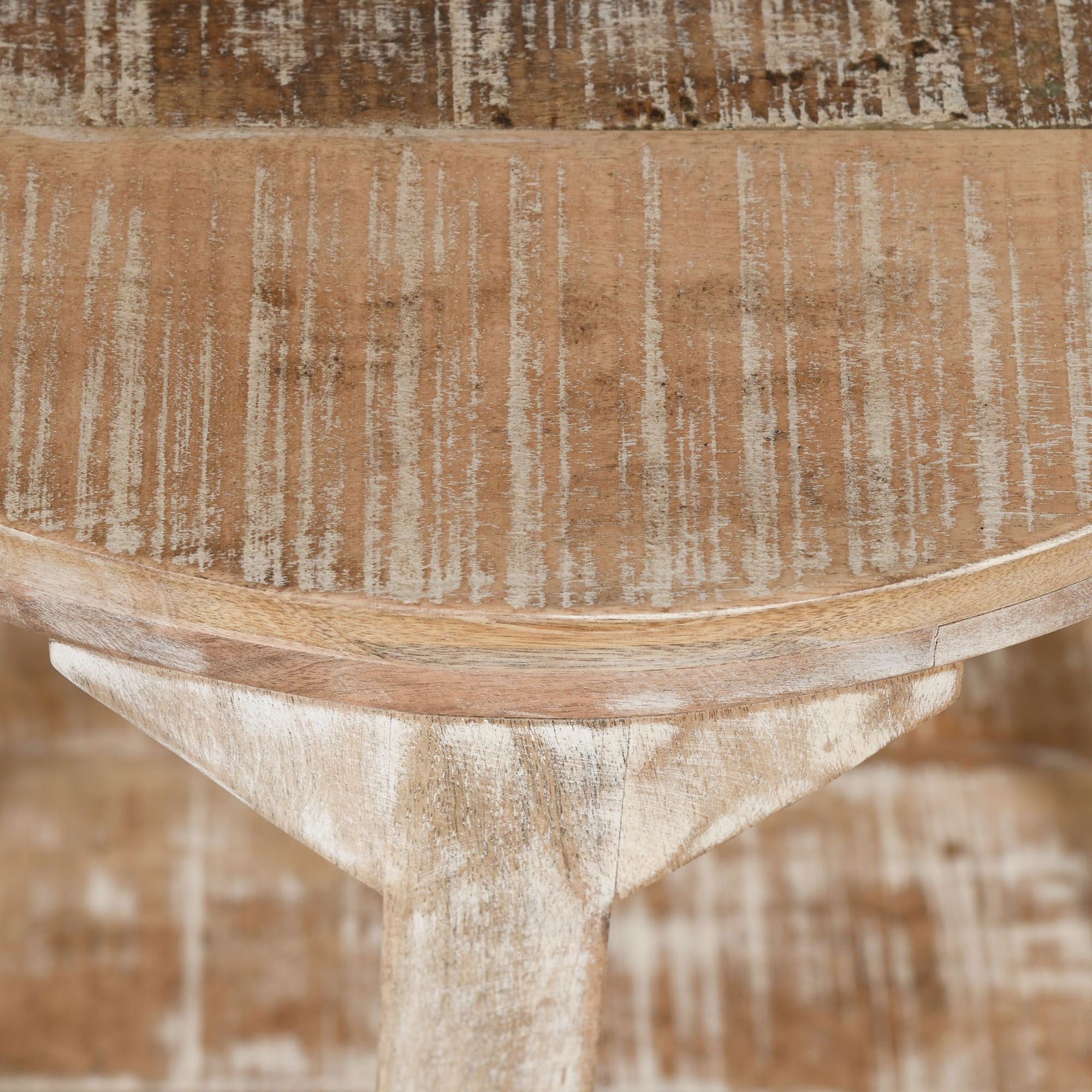 Avni Round Accent Table in Distressed Natural