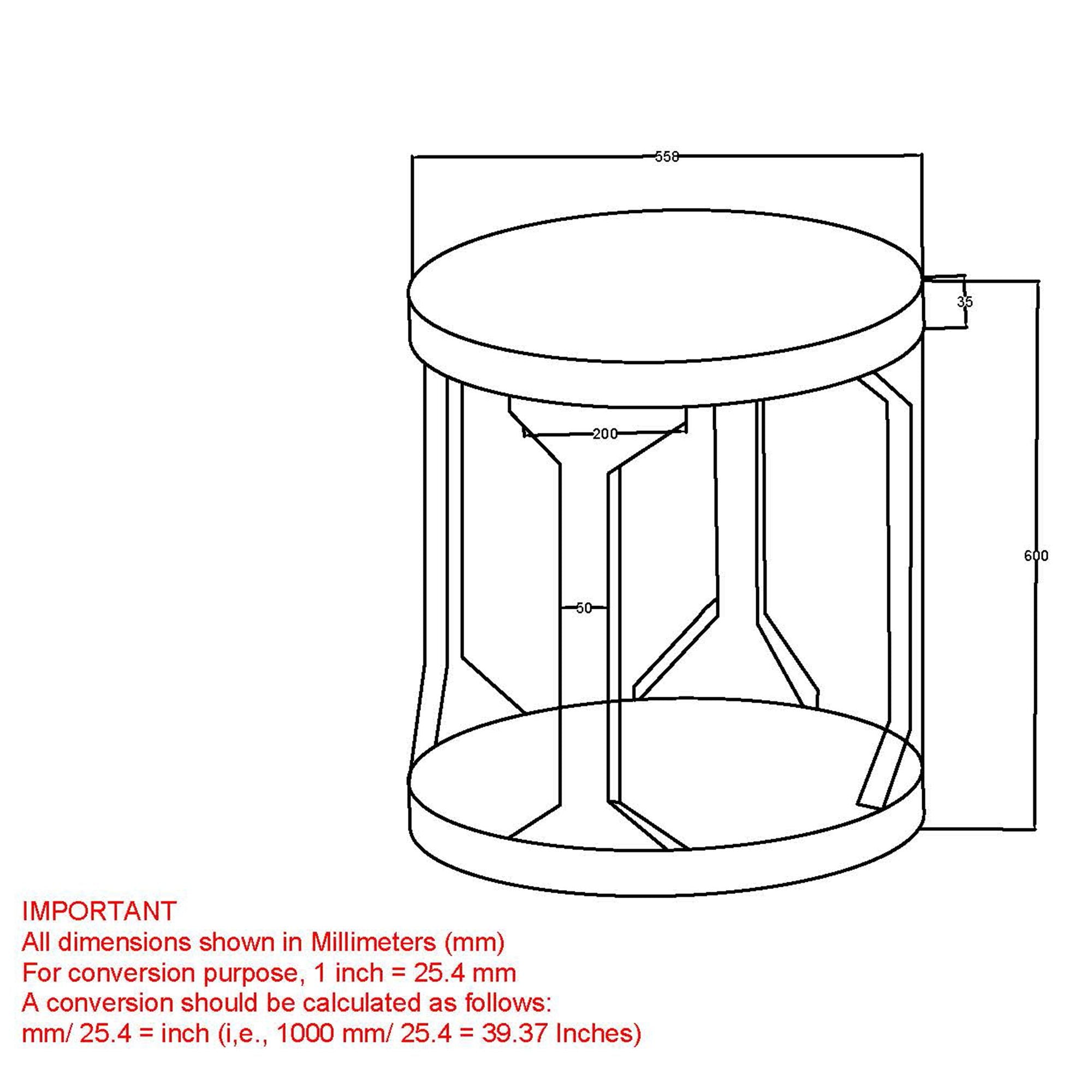 Avni Round Accent Table in Distressed Natural