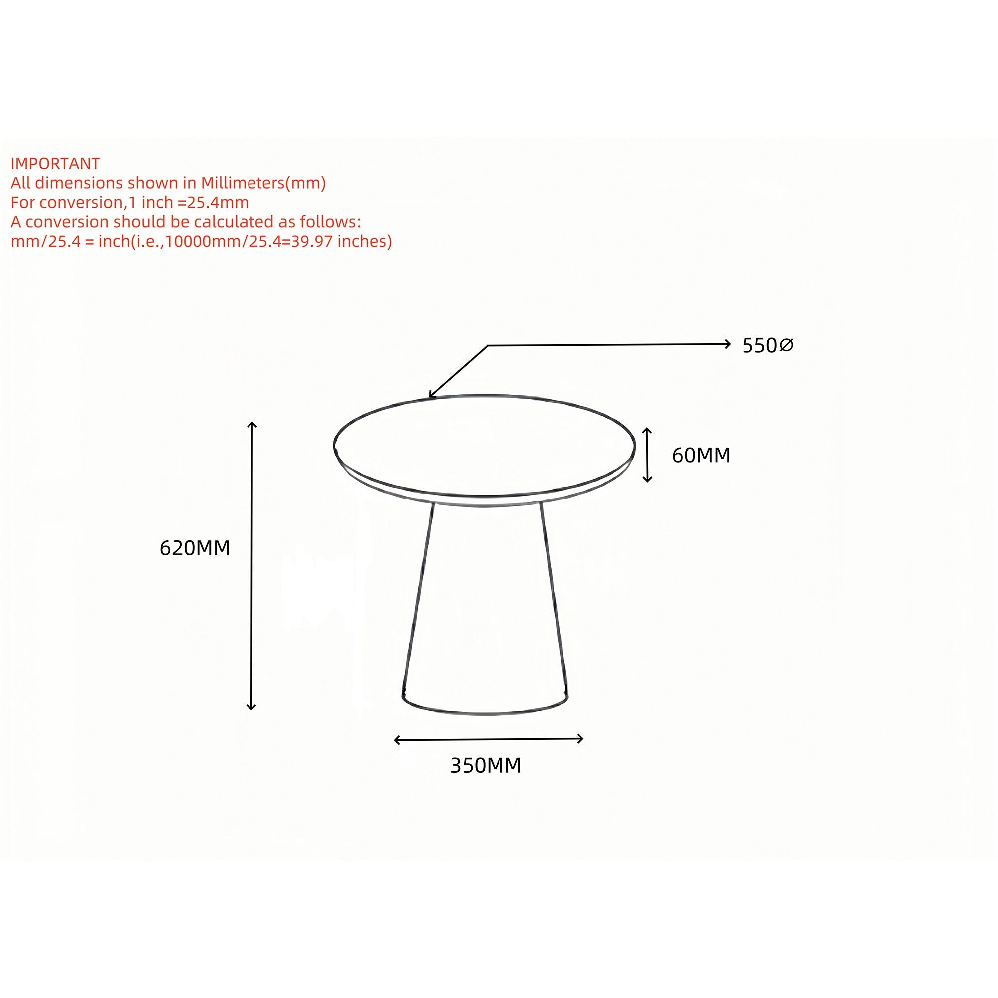 Galio Round Accent Table in White