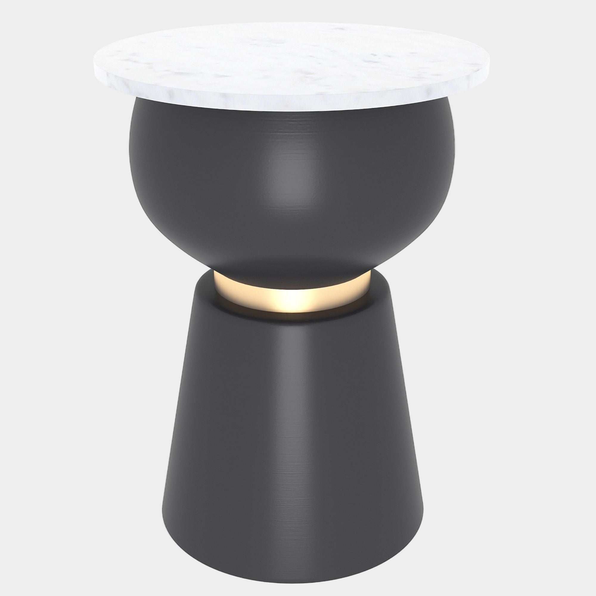 lora Accent Table in Black and White and Brushed Gold