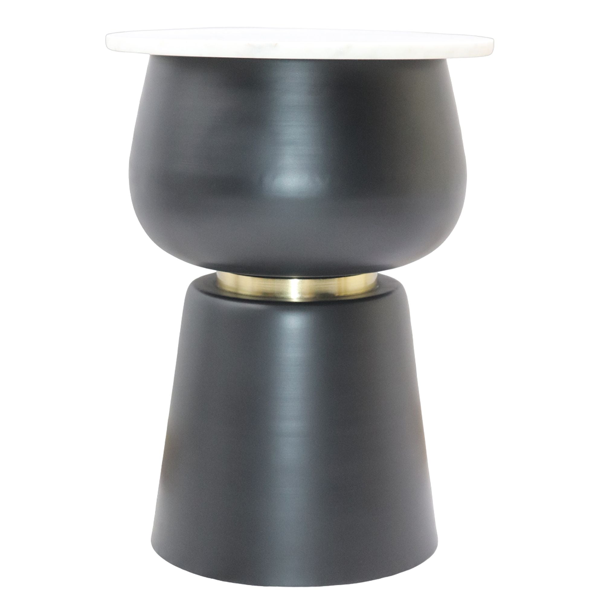 lora Accent Table in Black and White and Brushed Gold