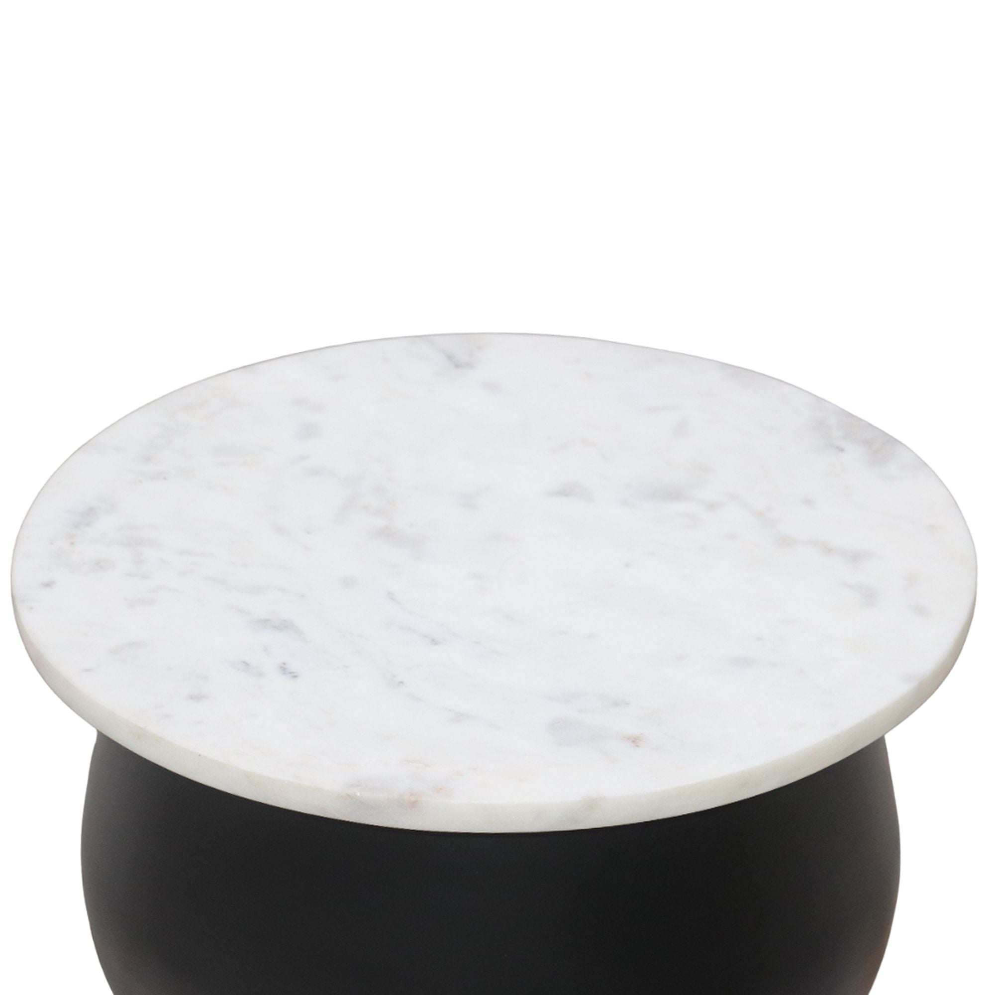 lora Accent Table in Black and White and Brushed Gold