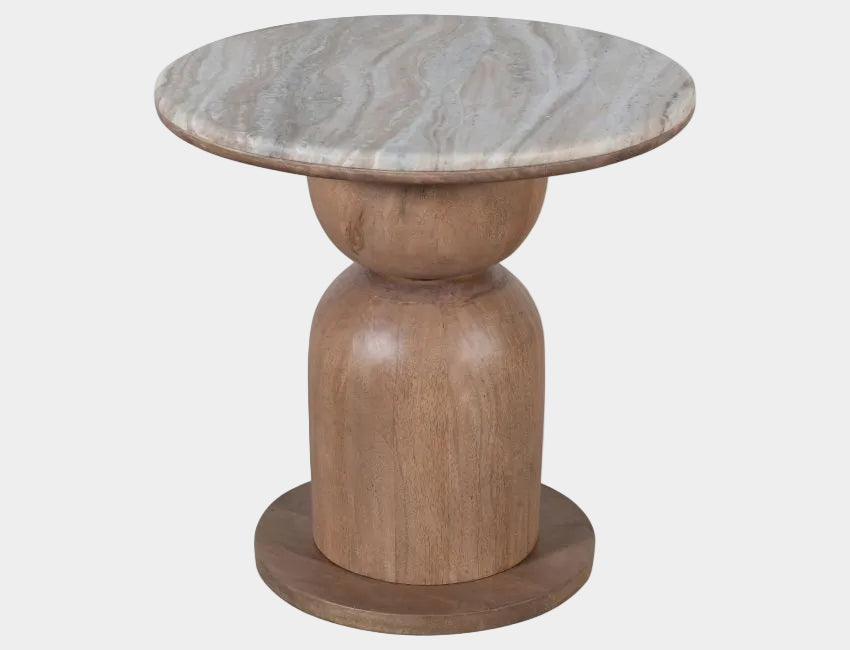 Martina Round Accent Table in Walnut
