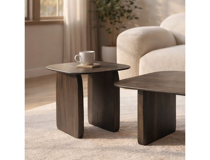 Bazul Organic Accent Table in Mocha